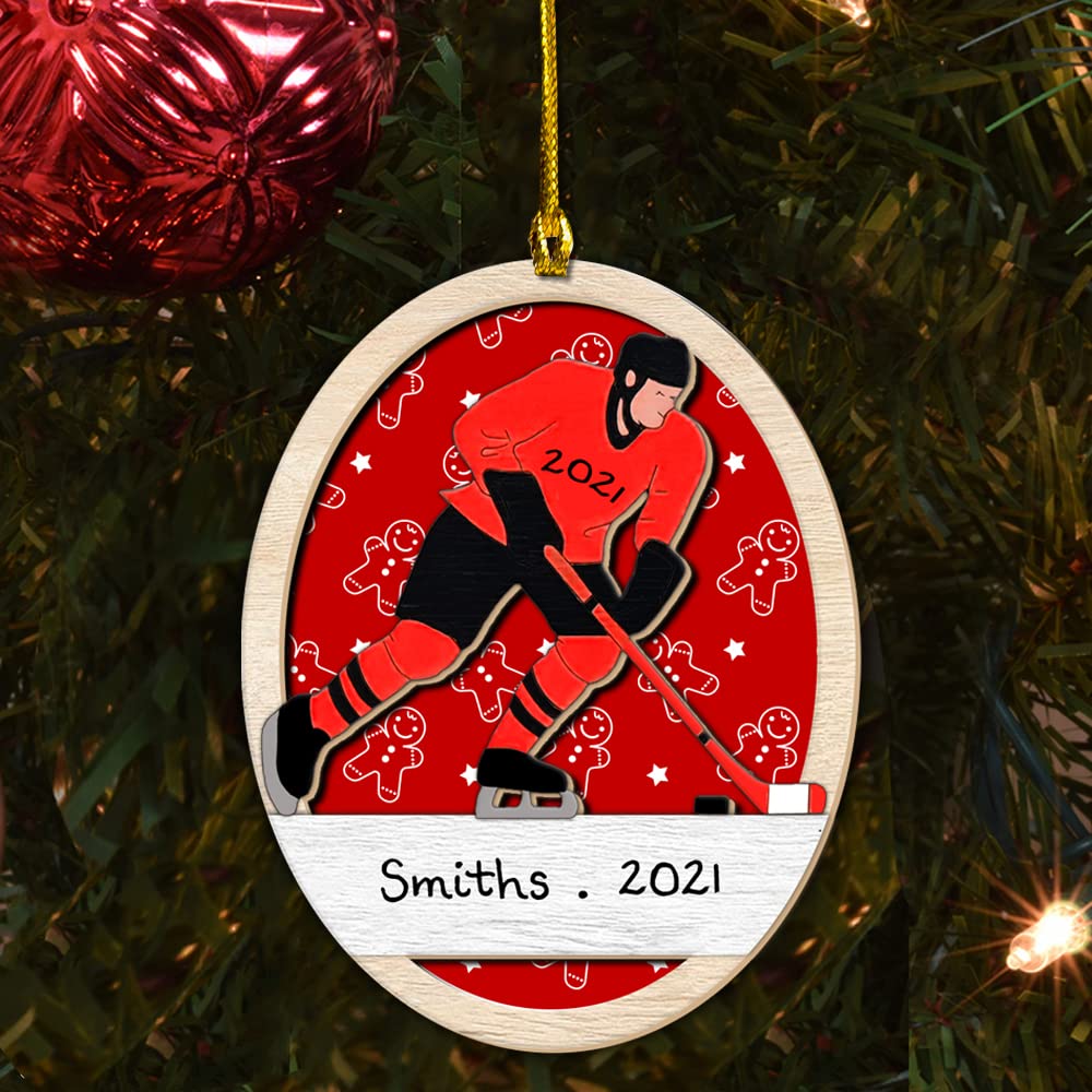 Custom 3D Wood Hockey Christmas Ornaments - Personalized Sports Decor for Tree, Gift & Holiday Collection (10-Pack) | Perfect for NHL Fans, Team Spirit & Festive Home Decor