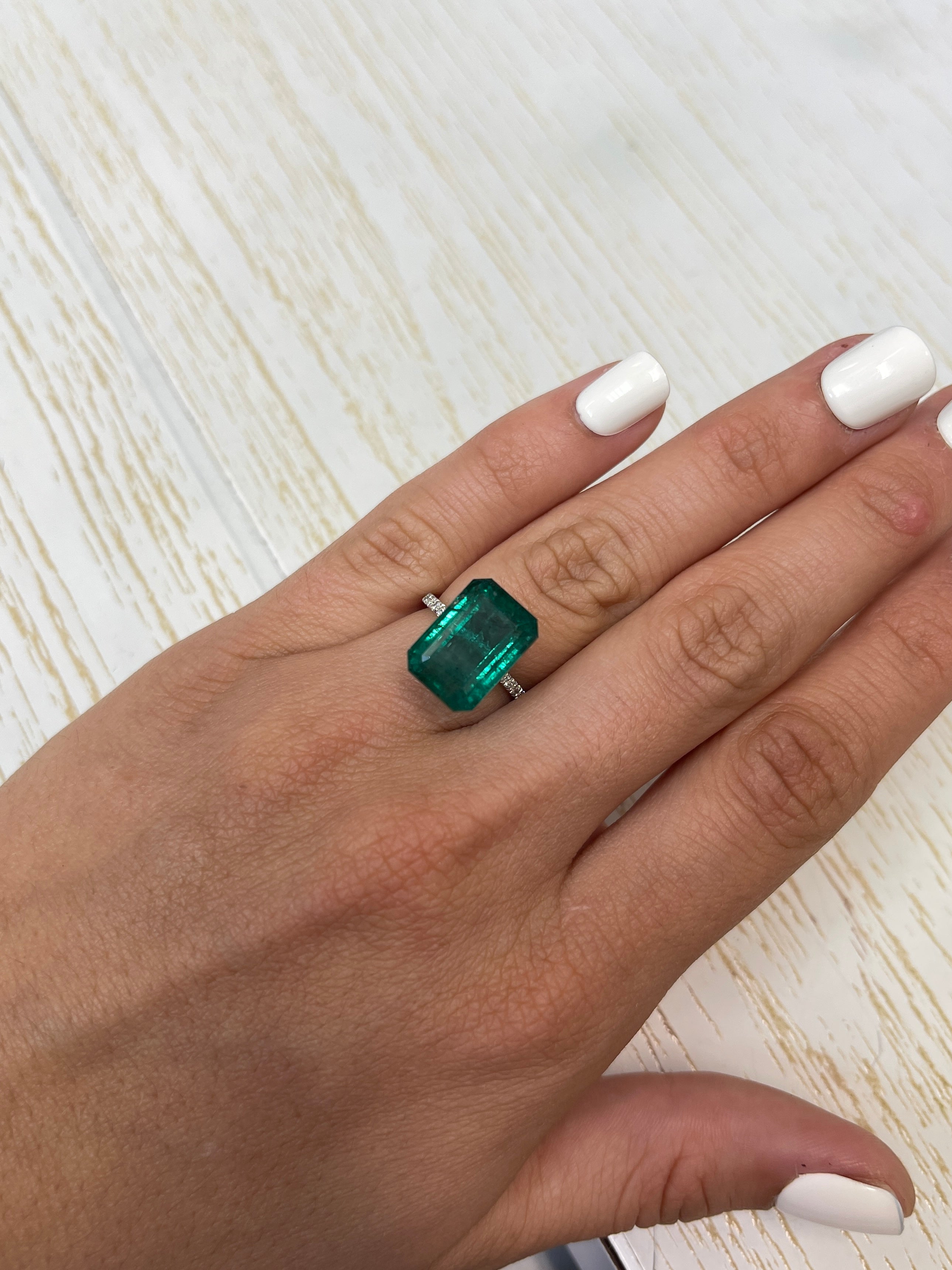 10.99 Carat Natural Zambian Emerald - 15x11mm Elongated Deep Green Loose Gemstone for Jewelry Making & Engagement Rings