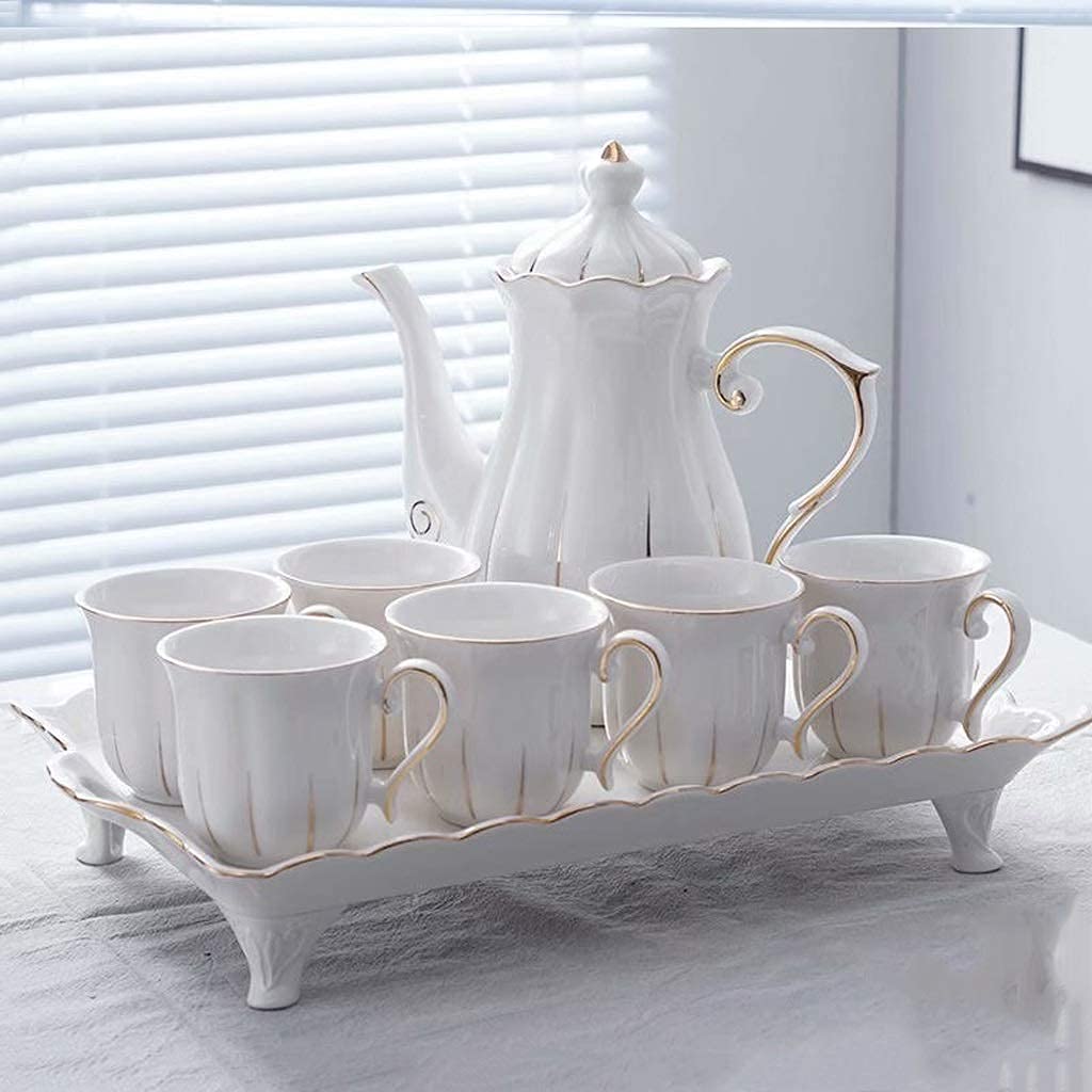 Nordic Ceramic Tea Set - Simple European Style Teacups and Saucers for Family & Living Room | Perfect for Afternoon Tea, Gifts, and Home Decor
