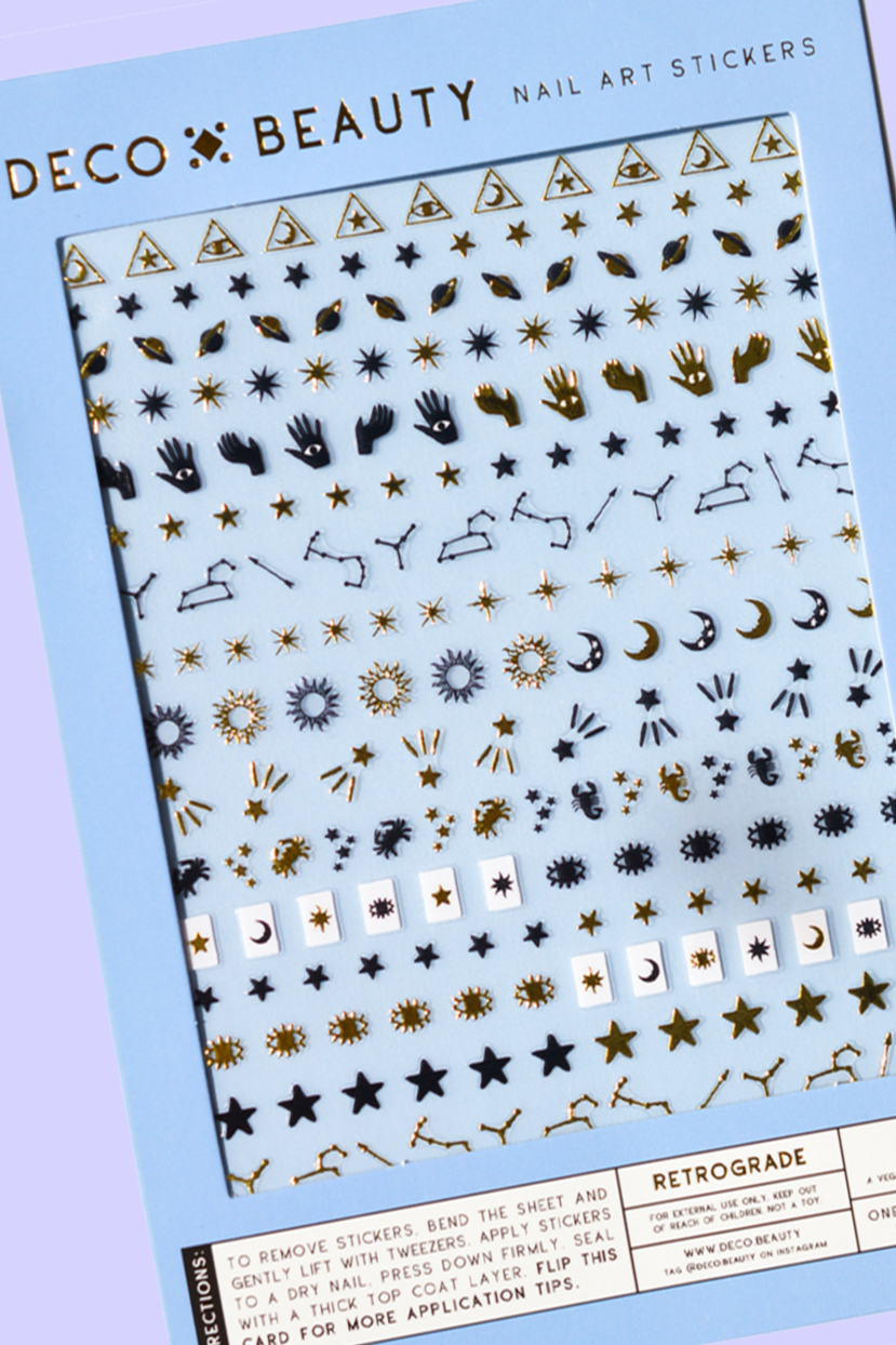 Retro Nail Art Stickers - Self-Adhesive Nail Decals for DIY Manicure | Perfect for Parties, Weddings & Special Occasions