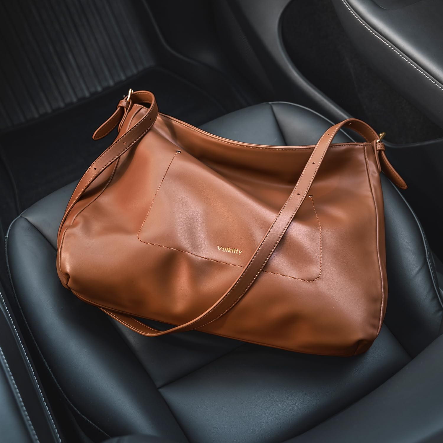 Stylish Women's Large Capacity Hobo Tote Bag - Genuine Leather Crossbody & Shoulder Purse for Work, Travel & Everyday Use