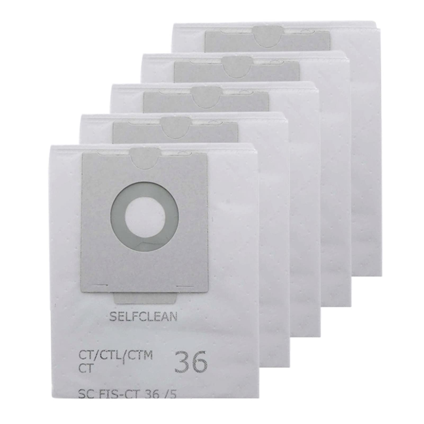 5PCS Vacuum Cleaner Dust Filter Bags - Compatible with Festool CT36E Vacuum Cleaner Accessories - White Replacement Filters for Kitchen, Workshop & Home Cleaning