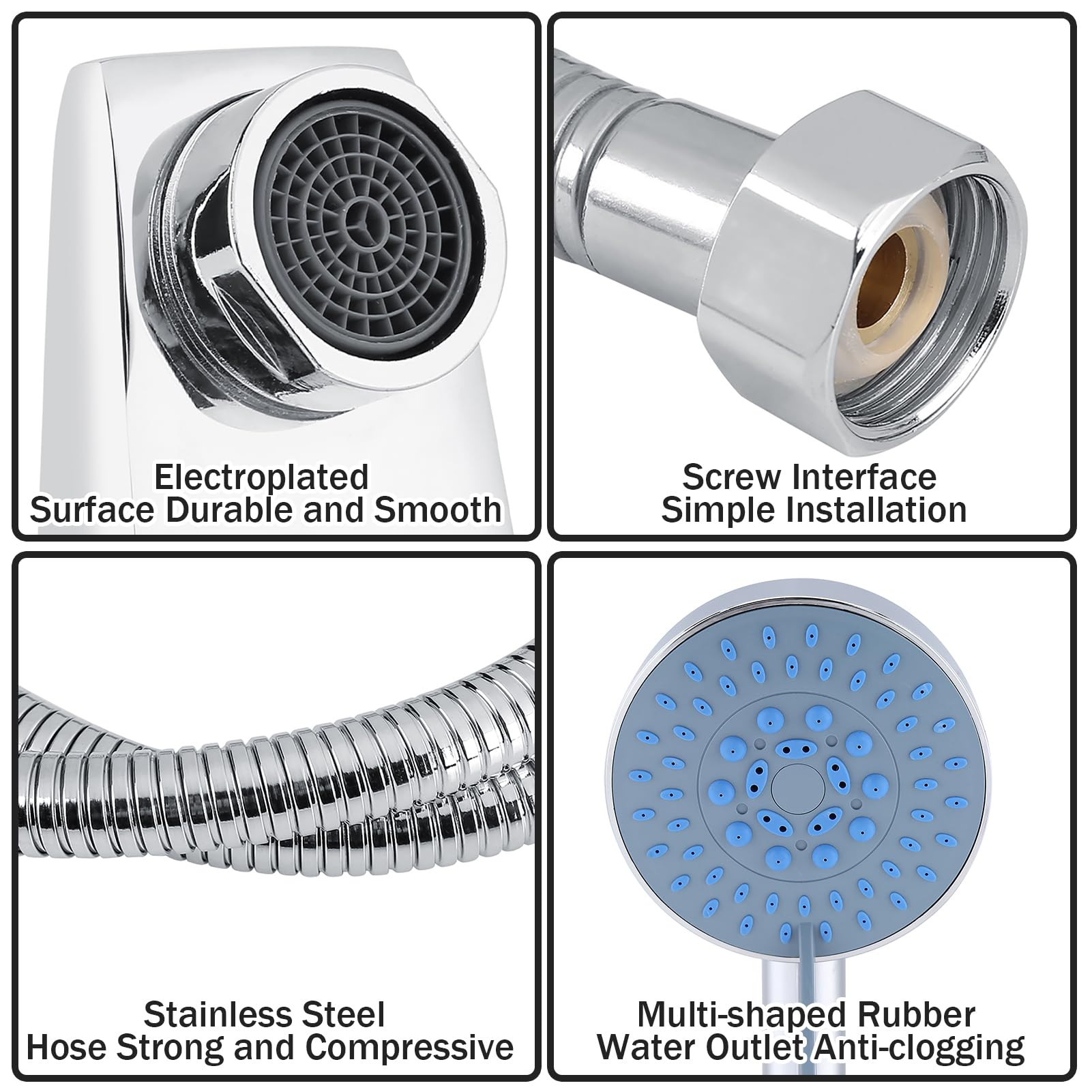 Premium Wall Mount Bathtub Faucet Set with Hand Shower - Silver Finish Shower Mixer System with Sprayer Hose - Perfect for Bathroom Renovation & Spa-Like Shower Experience