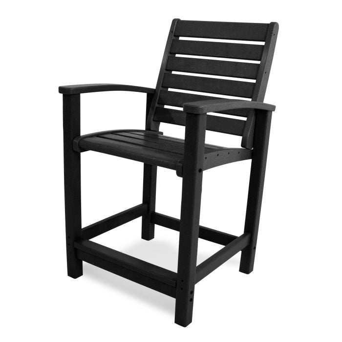 POLYWOOD Signature Counter Height Bar Stool - Durable Outdoor & Indoor Dining Chair for Kitchen, Patio, Bar - Weather-Resistant & Comfortable Seating Solution