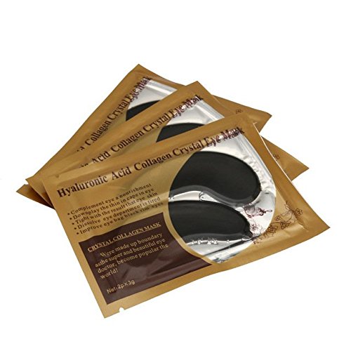 Anti-Aging Collagen Under Eye Gel Patches for Wrinkles & Dark Circles - Black Eye Mask for Puffiness & Fine Lines - Perfect for Nighttime Skincare & Morning Refresh