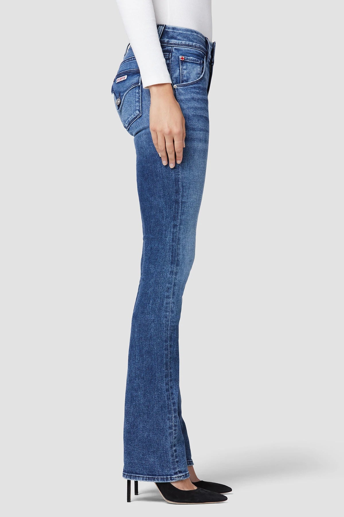 Beth Mid Rise Baby Bootcut Petite Jeans for Women - Memory Lane Collection | Comfortable Stretch Denim Pants for Casual Wear & Everyday Outfits