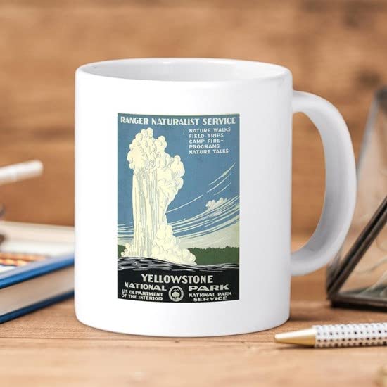 Yellowstone National Park 20 oz Ceramic Coffee Mug - Large Insulated Travel Cup for Hot & Cold Drinks - Perfect for Camping, Hiking, Office & Home Use