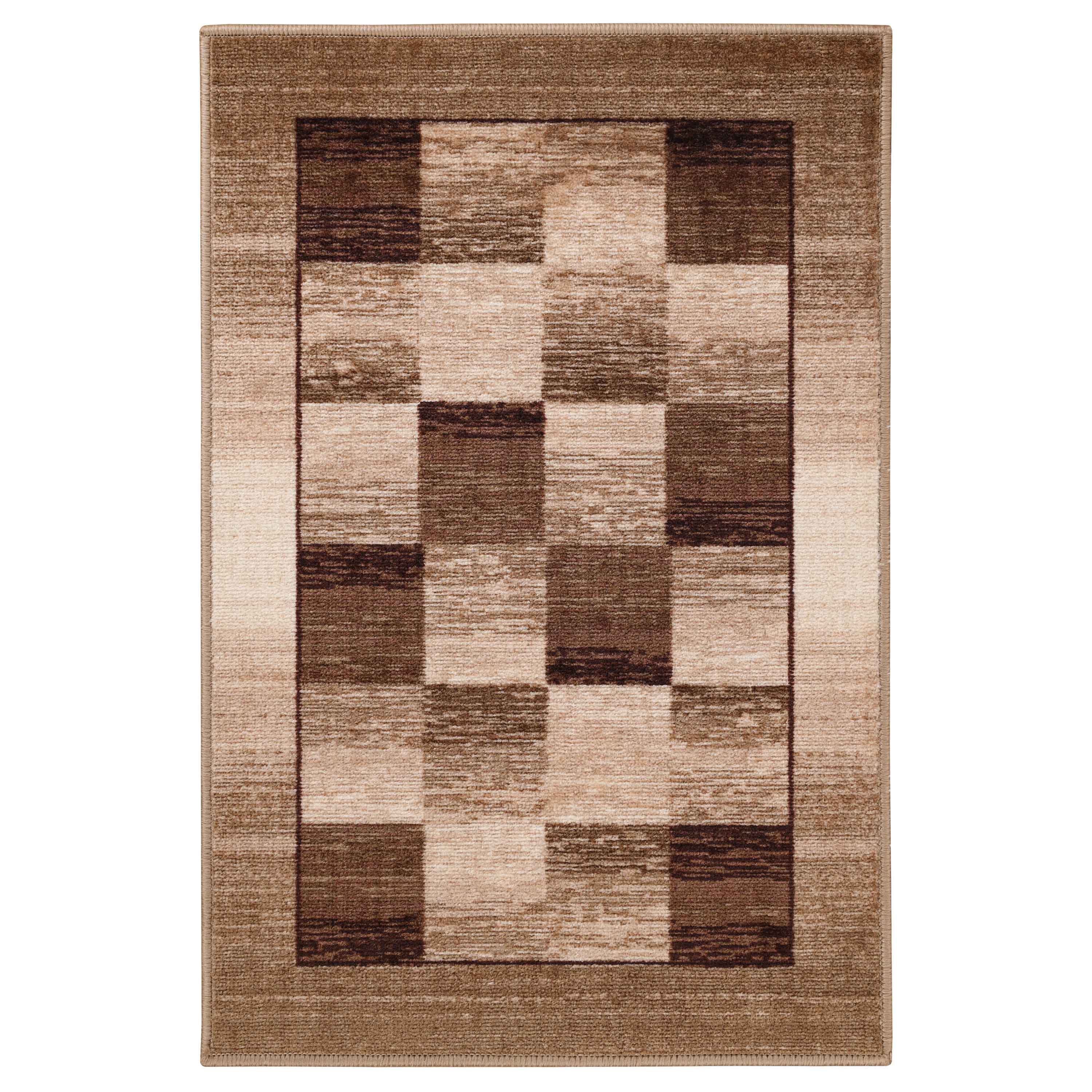 Lockwood Color Block Non-Slip Washable Indoor Area Rug or Runner - Perfect for Living Room, Bedroom, Entryway & High Traffic Areas