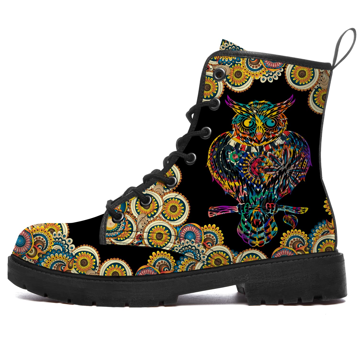 Owl Boots for Women & Men - Waterproof Anti-Slip Combat Ankle Boots with Lace-Up Design | Perfect for Hiking, Outdoor Activities & Winter Fashion