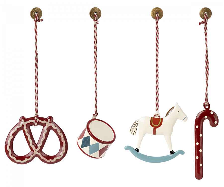 Peter's Christmas Metal Ornament Set by Maileg - Elegant Holiday Decor for Tree, Gift & Home Decoration