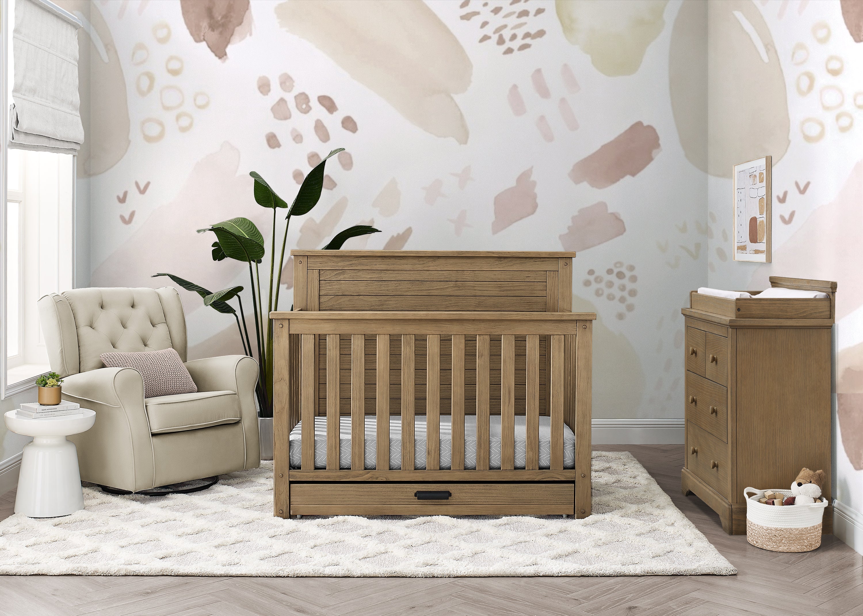 Caden 6-in-1 Convertible Baby Crib with Trundle Drawer - Nursery Bedroom Furniture for Newborn to Toddler - Perfect for Small Spaces & Guest Rooms