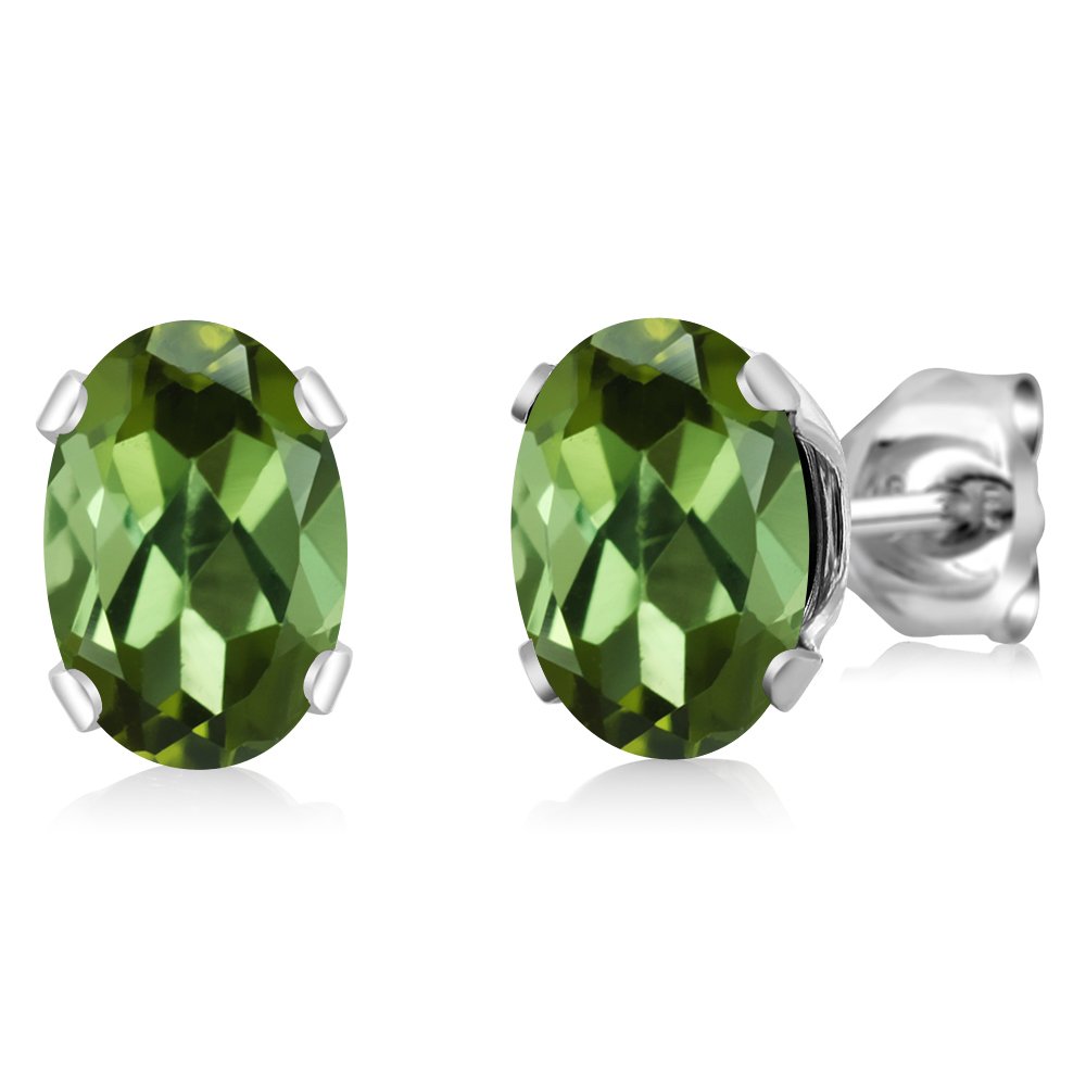 Gem Stone King 7X5MM Oval Birthstone Stud Earrings for Women & Men | 925 Sterling Silver Fine Jewelry | Perfect Gift for Mom, Wife, Her | Birthday, Anniversary, Mother's Day Present