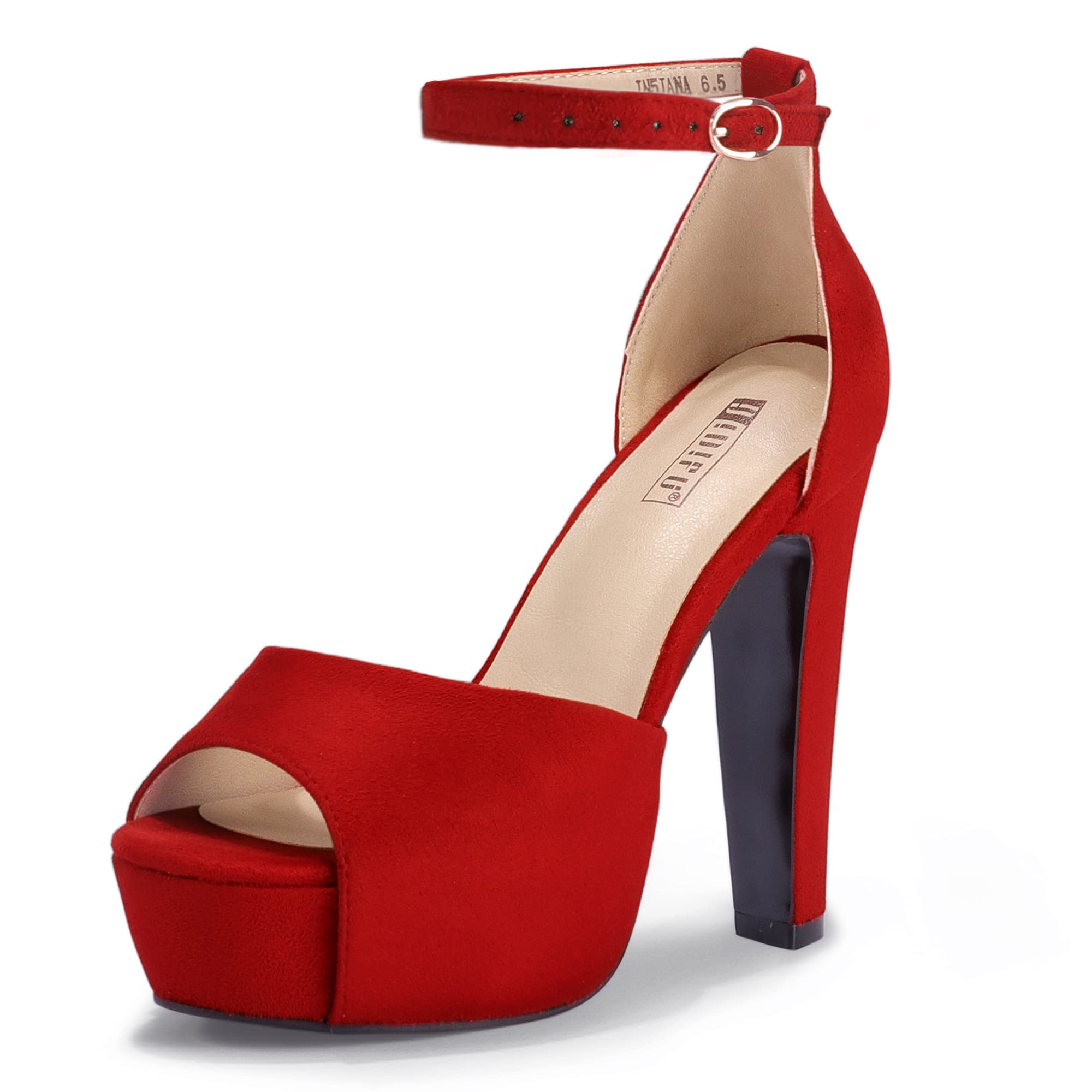 IDIFU Women's Platform Chunky High Heel Sandals - Peep Toe Ankle Strap Dress Shoes for Wedding, Party & Evening Events - Perfect for Brides, Prom & Special Occasions