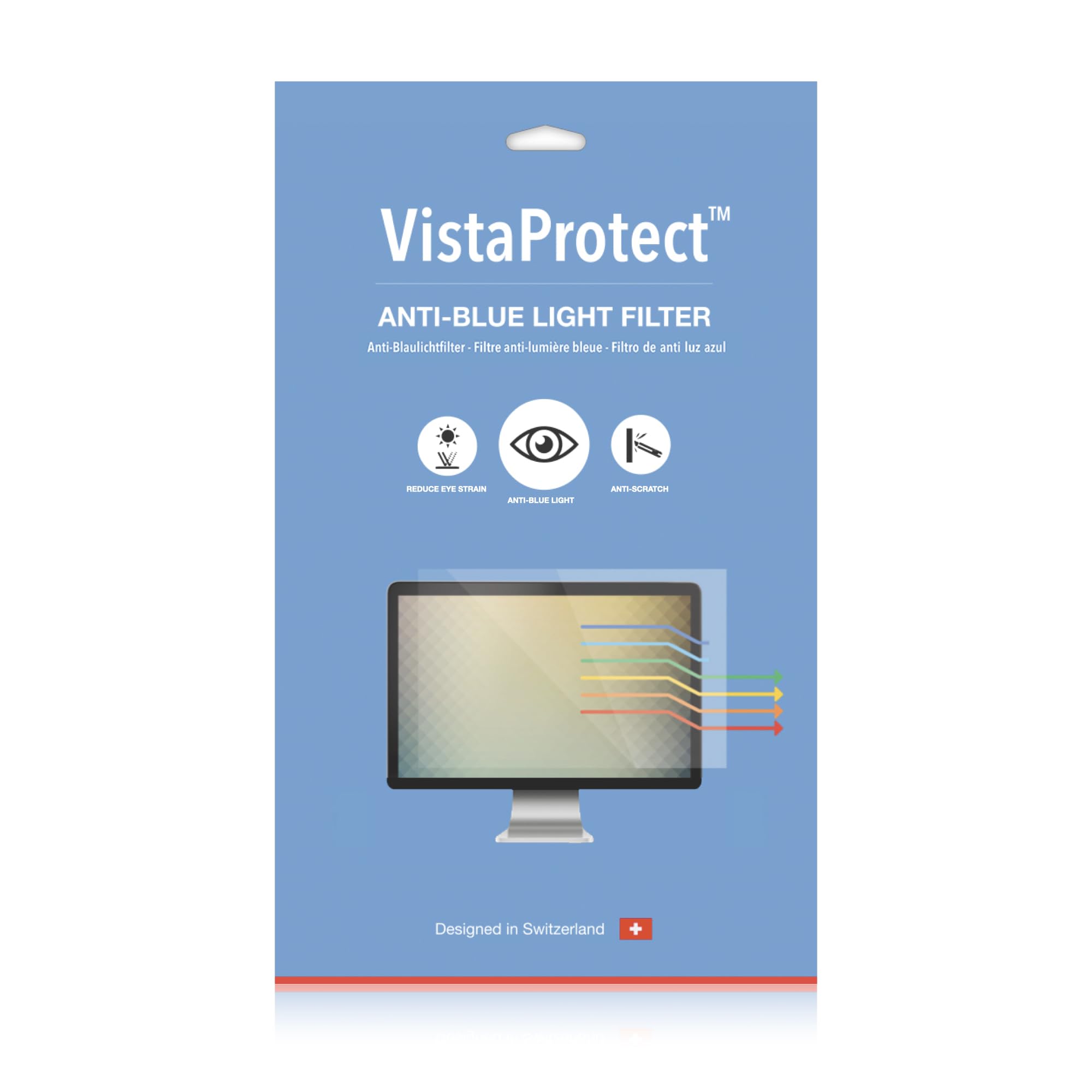 VistaProtect Premium Blue Light Blocking Screen Protector for PC & Monitor - Anti Glare, Eye Strain Relief, Removable (Fits 26