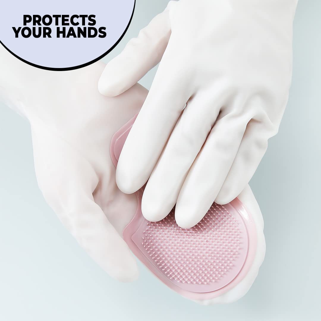 Heat Resistant Reusable Silicone Gloves for Kitchen Cleaning, Pet Grooming & Gardening - Non-Slip Durable Multi-Purpose Gloves (Pink, MS-2010) | Perfect for Cooking, Dishwashing, Dog Bathing & Outdoor Planting