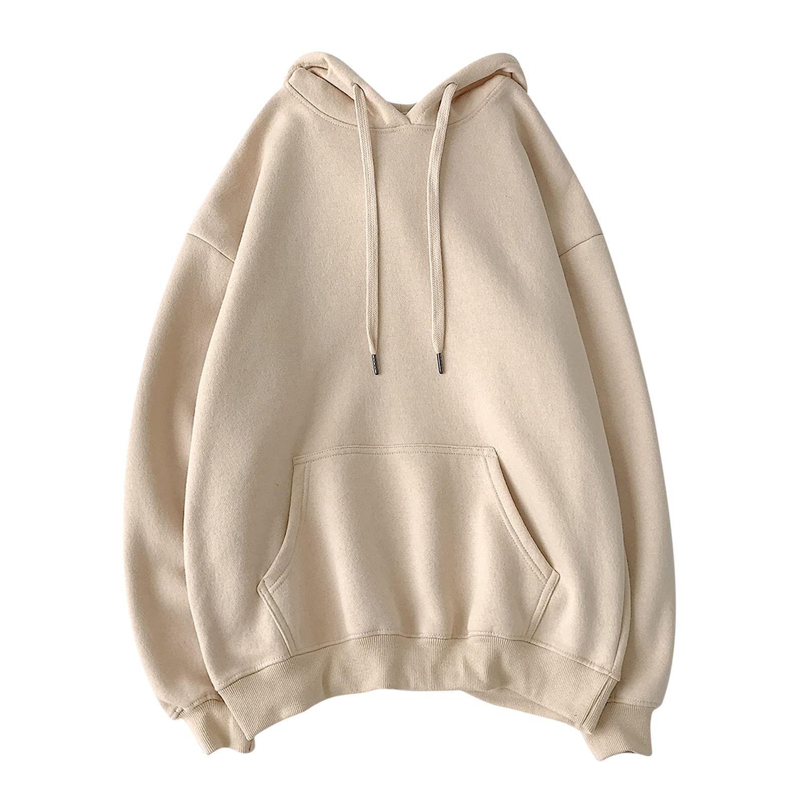 Moxiu Men's Lightweight Soft Pullover Hoodie - Solid Color Sport Hooded Sweatshirt for Men, Khaki 5X-Large, Perfect for Casual Wear and Outdoor Activities