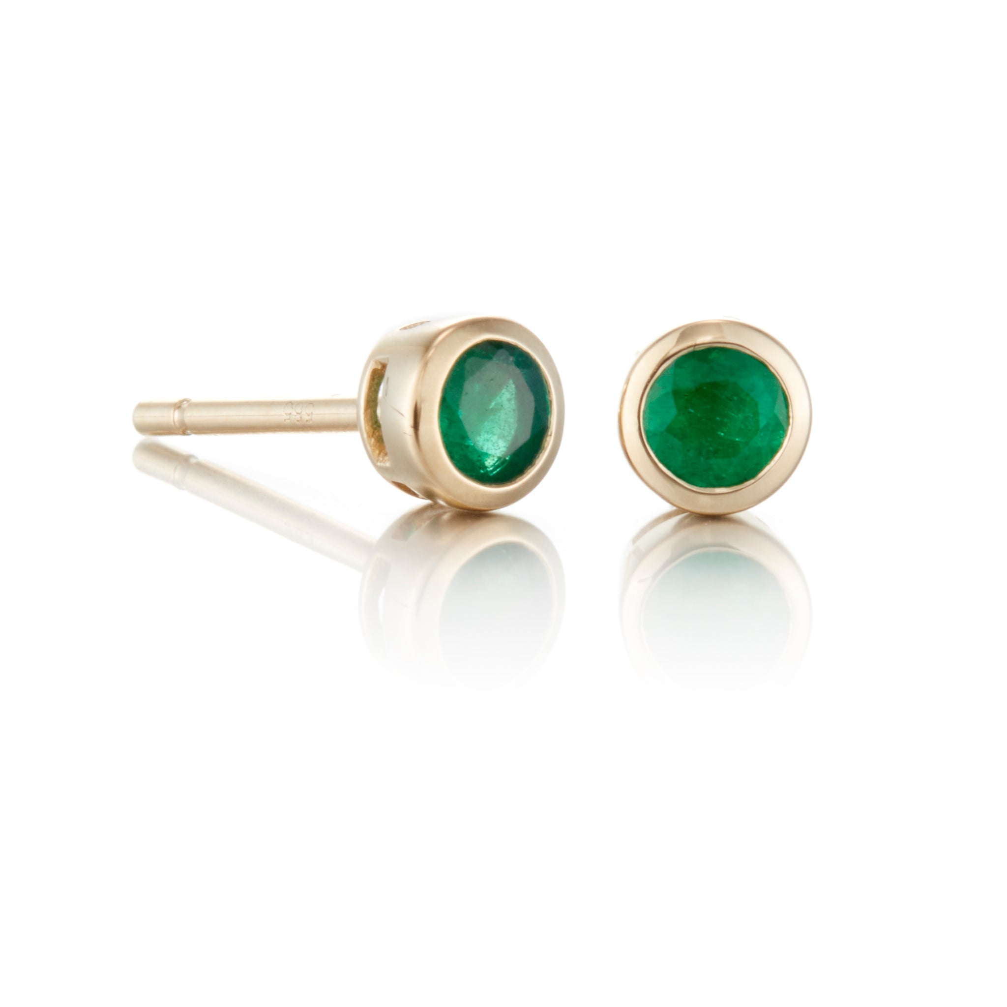 Emerald Mini Dot Stud Earrings for Women - Elegant Green Gemstone Jewelry for Daily Wear & Special Occasions