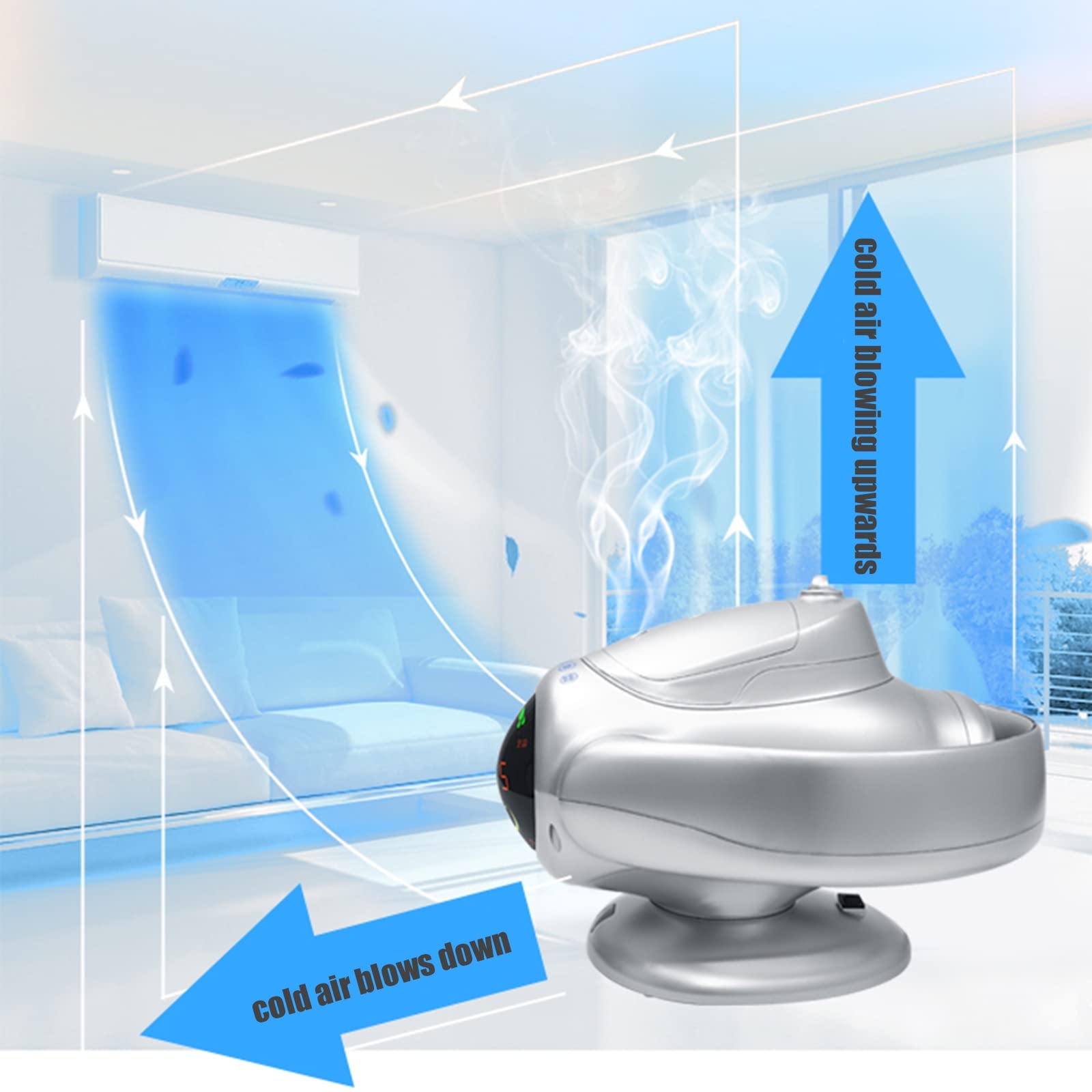 Bladeless Wall Mount Fan with Remote - 8 Speed Adjustable, 8H Timer, 180° Tilt & 90° Oscillation for Bedroom, Office & Kitchen | Silent Folding Desktop Fan for Home & Workspace
