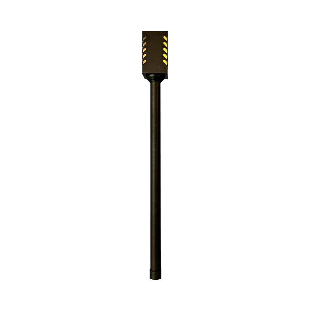 PLB24 4x/8x/12x Cast Brass LED Pathway Lights - Low Voltage Outdoor Landscape Lighting Fixture with 3W 3000K Warm White Bulb - Perfect for Garden, Walkway, and Driveway Illumination
