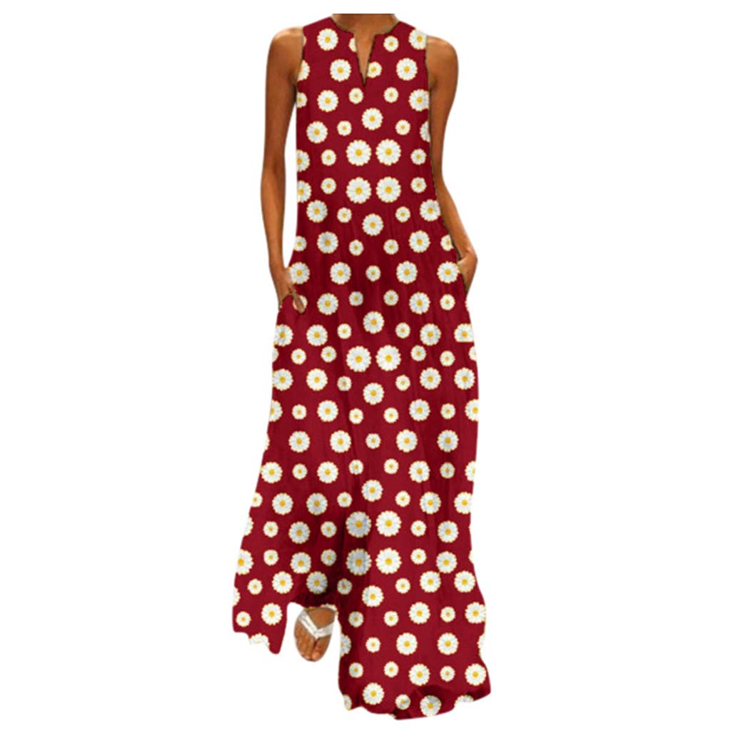 Vintage Floral Print Plus Size Women's Denim Dress - Sleeveless V-Neck & Long Sleeve Options for Casual Wear, Date Night & Summer Outfits