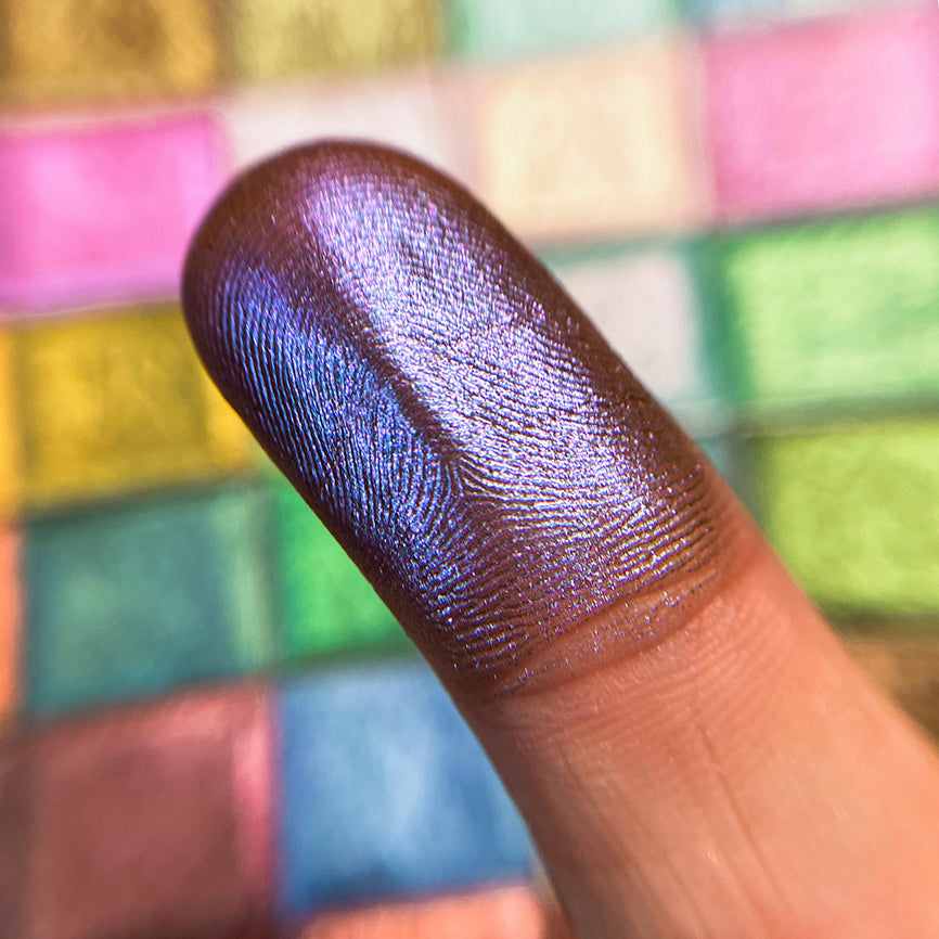 Lapis Lazuli Deep Iridescent Multichrome Eyeshadow - Vibrant Long-Lasting Mineral Makeup for Party & Evening Looks