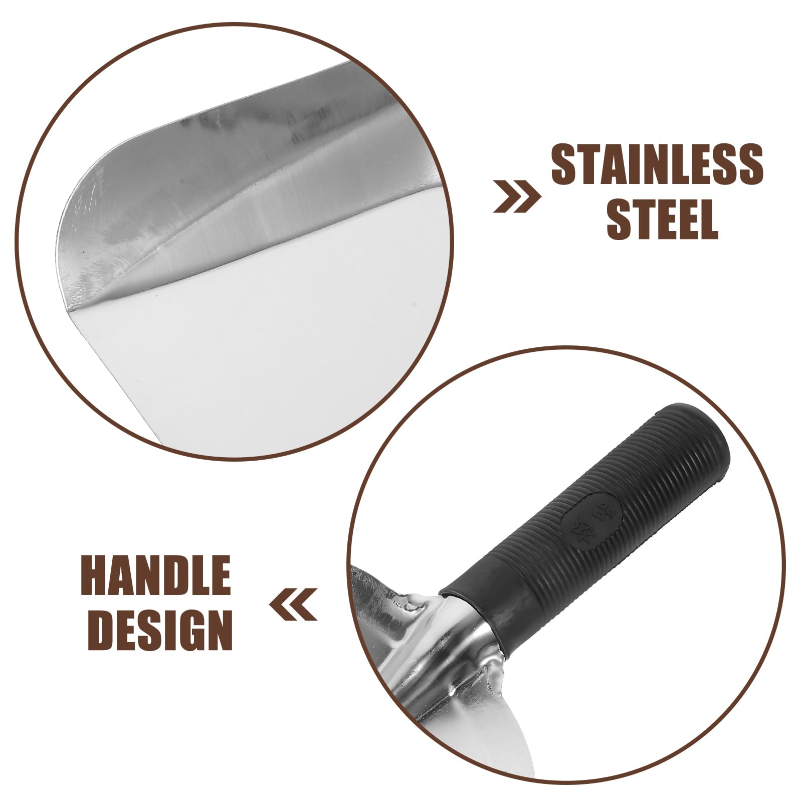 Kisangel 201 Stainless Steel Square Hand Shovel - Small Gardening Trowel for Planting, Digging & Weeding - Durable Garden Hand Tool for Outdoor, Yard, Farm & Rural Use