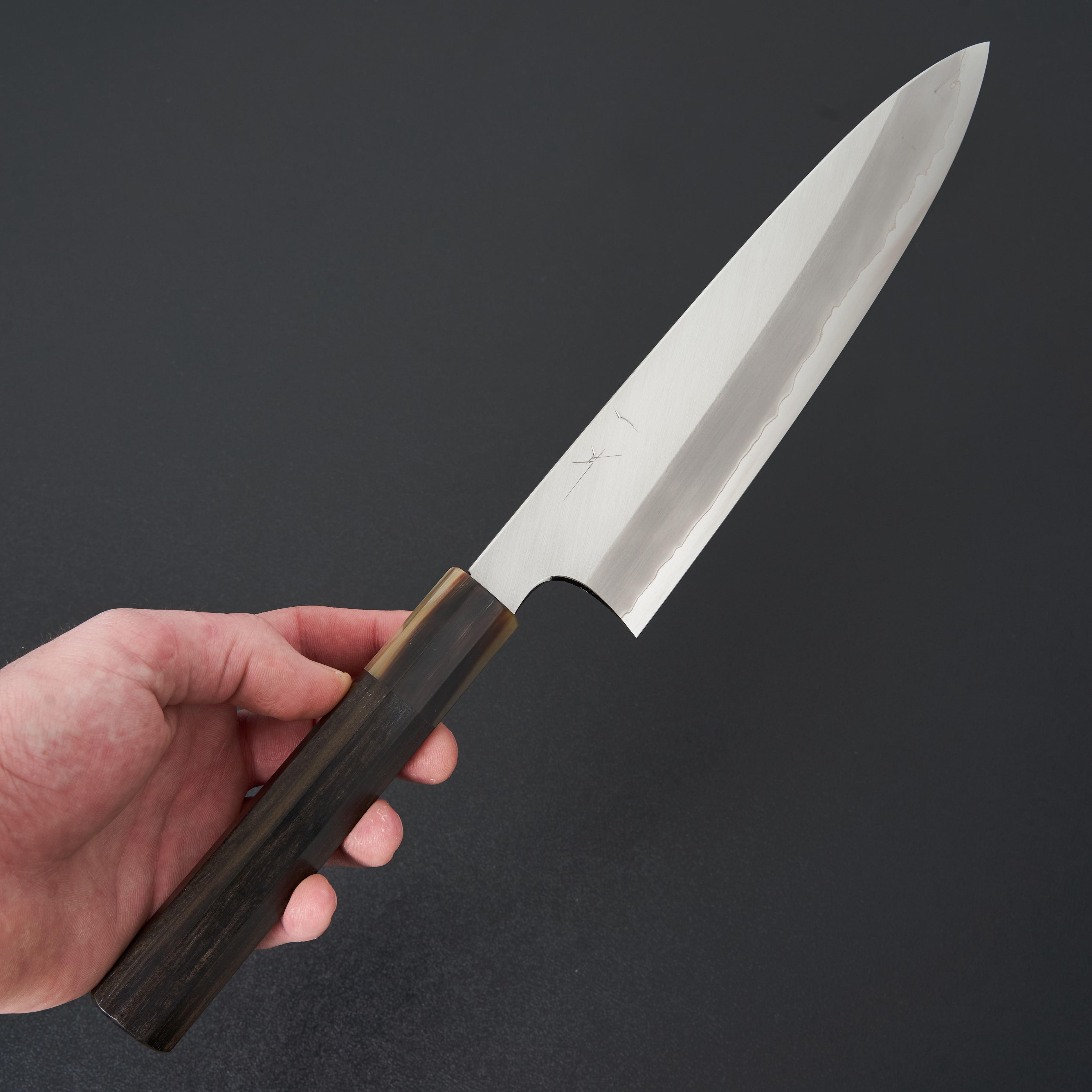 Hitohira Togashi Blue #1 Stainless Clad Gyuto 210mm Japanese Chef Knife with Taihei Ebony Handle - Perfect for Sushi, Meat Cutting & Professional Kitchen Use