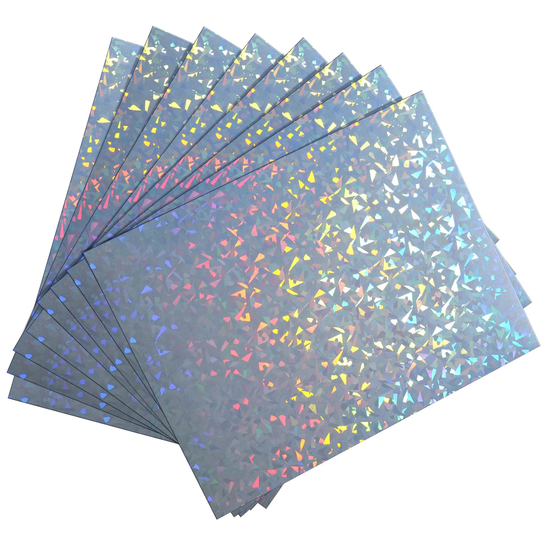 Holographic Printable Sticker Paper - Vinyl Rainbow Sticker Sheets for Inkjet & Laser Printers (20 Sheets, 8.5 x 11 Inch) | Quick-Dry Waterproof Sticker Paper | Diamond Style for DIY Crafts, Scrapbooking & Decoration