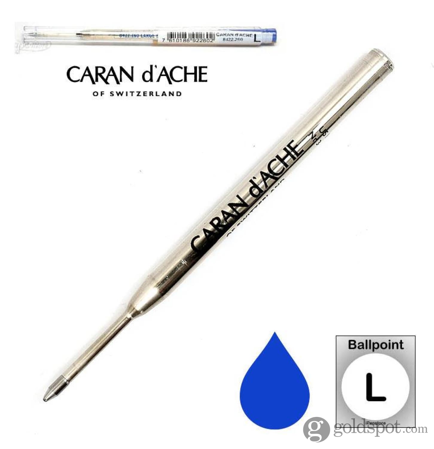 Premium Caran d'Ache Goliath Blue Ballpoint Pen Refill - Smooth Writing Replacement Ink for Office, School & Everyday Use