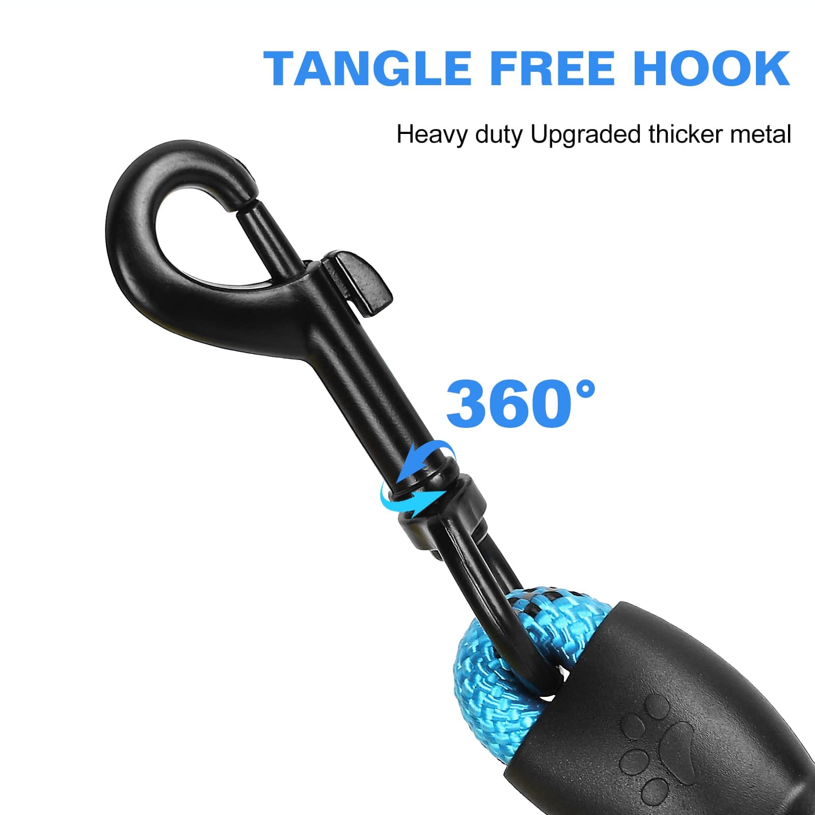Heavy Duty Dog Leash with Comfortable Padded Handle - 4FT Reflective Dog Lead for Large Breeds Like English Foxhound (Blue) - Perfect for Night Walks, Training & Outdoor Adventures