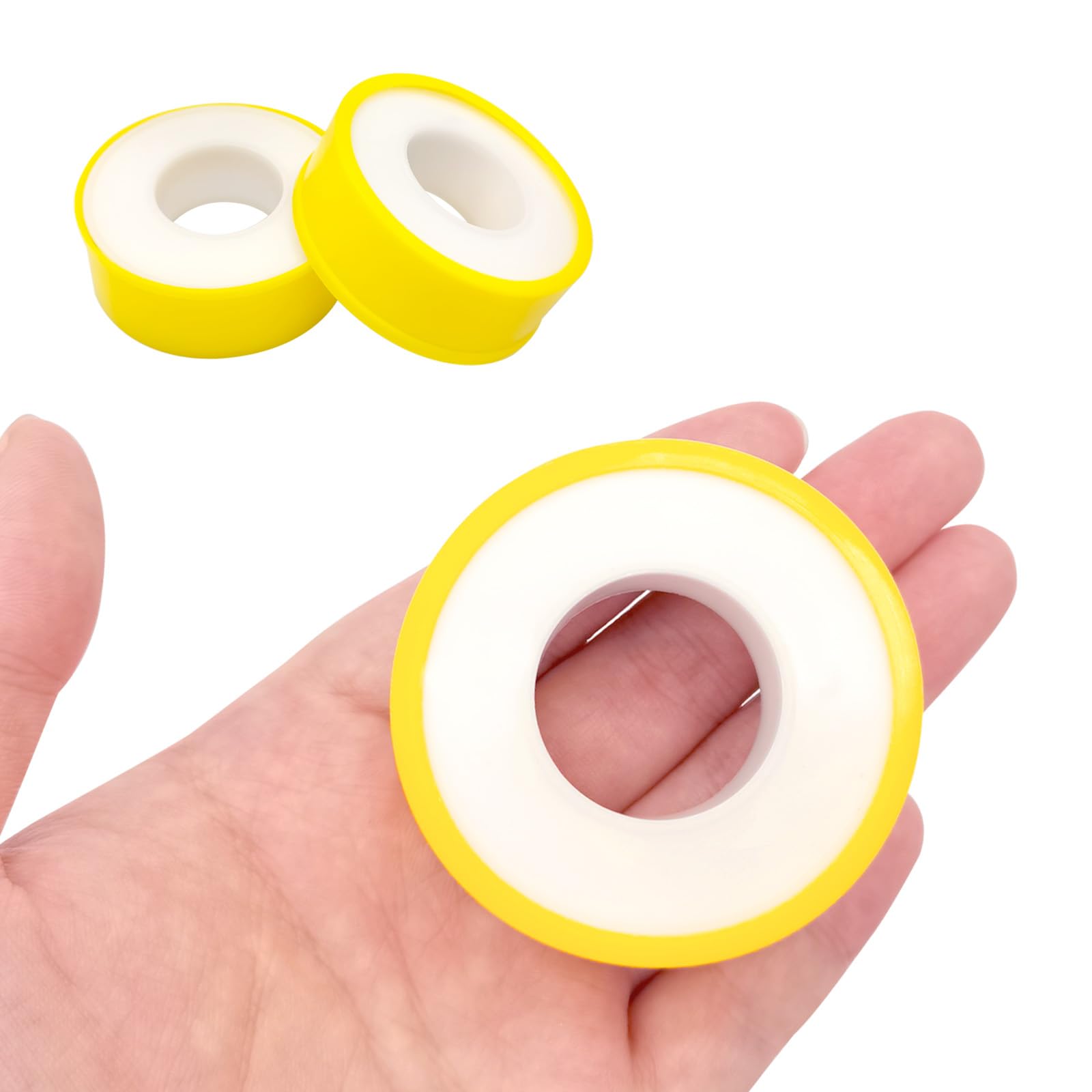Qancekoo 2 Rolls PTFE Teflon Tape - 12mm x 15m White Plumbers Tape for Water Pipe Sealing, Shower Head & Pipe Thread - Leak Proof, High Temperature Resistant for Plumbing Repairs & DIY Projects