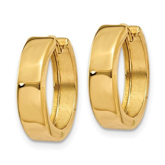 14K Yellow Gold 15mm Round Hinged Hoop Earrings for Women - Classic Dainty Everyday Hoops - Perfect for Work, Date Night & Special Occasions