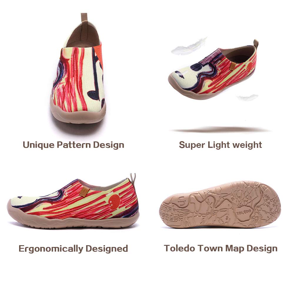 UIN Men's Lightweight Knitted Loafers - Slip On Casual Sneakers with Artistic Paint Design - Perfect for Walking, Travel & Everyday Comfort