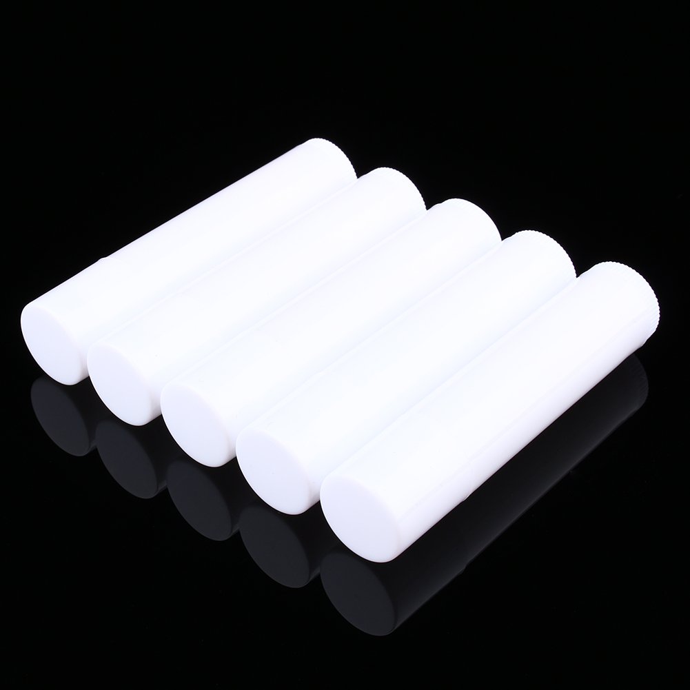 100PCS 5ml Clear White Lip Balm Container Tubes, Round Plastic Empty Lip Balm Tubes for DIY Cosmetics - BPA Free - Perfect for Homemade Lip Balm, Lip Gloss & Essential Oil Blends