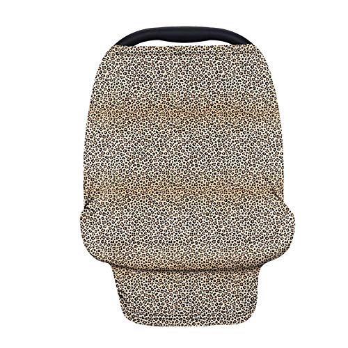 Breathable Cheetah Print Baby Car Seat Cover - Soft Infant Car Seat Canopy for Boys & Girls, Nursing Cover & Stroller Shade - Perfect for Travel, Shopping & Outdoor Activities