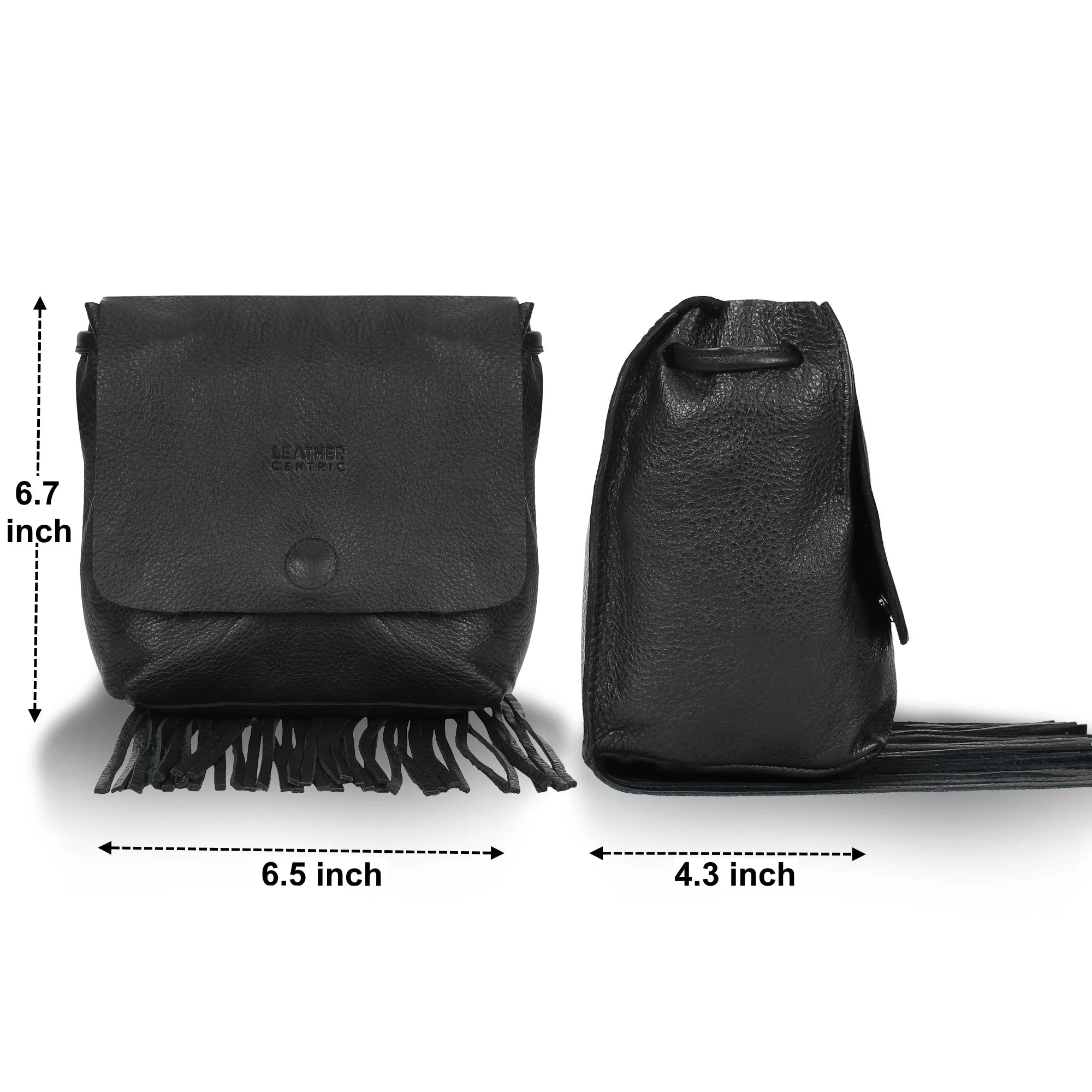 Boho Leather Fringe Crossbody Bag for Women with Tassel - Small Black Handbag Purse for Everyday Use, Travel & Festival Accessories