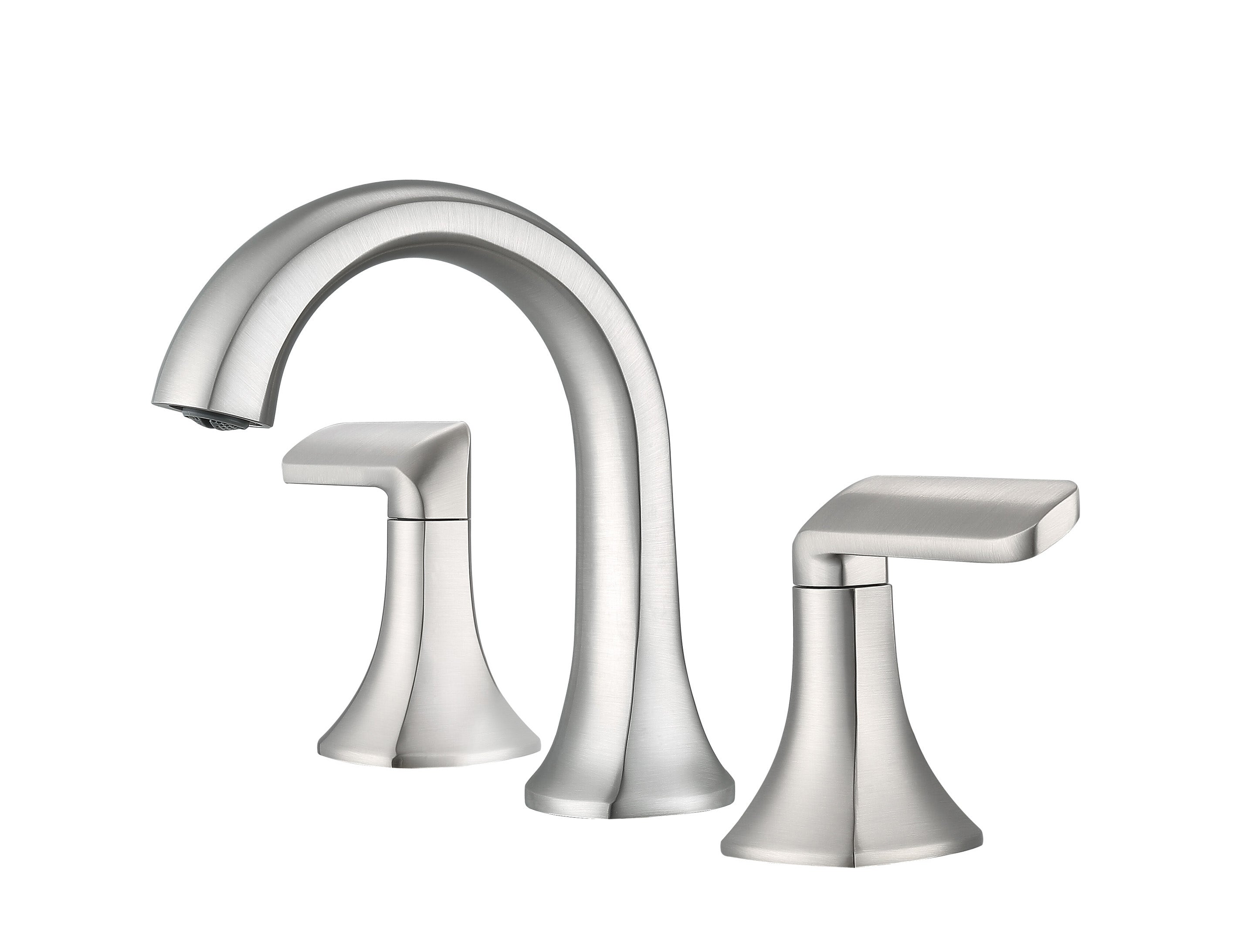 Arezzo Widespread Bathroom Faucet in Brushed Nickel - Modern 8 Inch Centerset Bathroom Sink Faucet with High Arc Spout for Vanity, Powder Room & Guest Bathroom