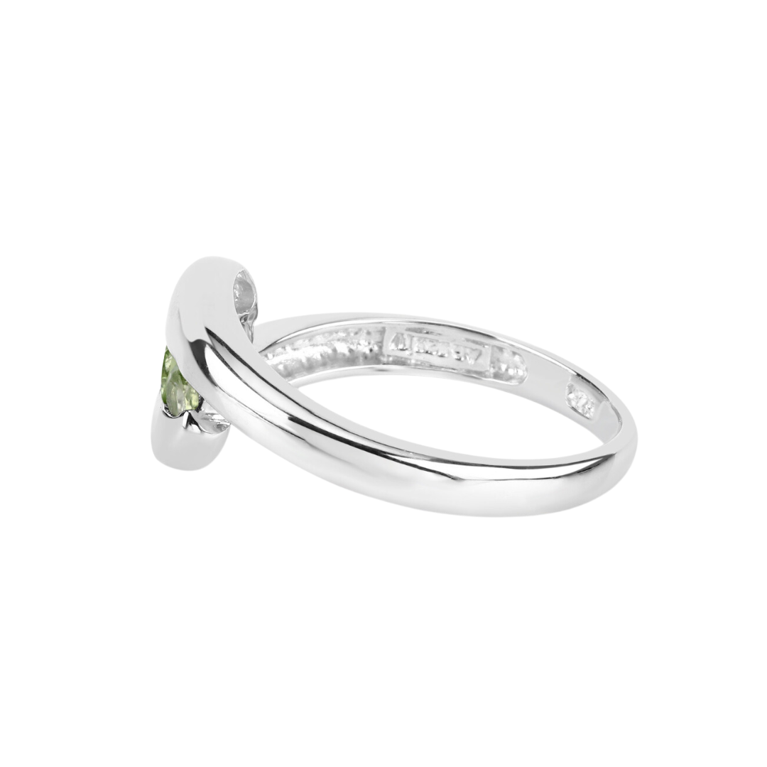 Genuine Peridot Three Stone Bypass Ring - 14K Gold Plated Sterling Silver Jewelry for Women | Perfect for Engagement, Anniversary Gifts & Everyday Elegance