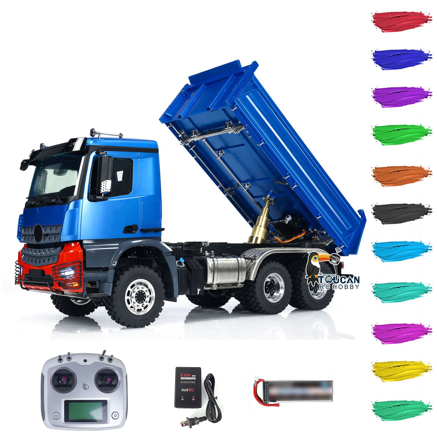 1:14 LESU 6x6 RC Hydraulic Dumper Truck - 3 Axles Remote Control Construction Vehicle with 3-Way Tipper, Realistic Simulation for Hobby Models | Perfect for Construction Site Play, RC Enthusiasts & Collectors