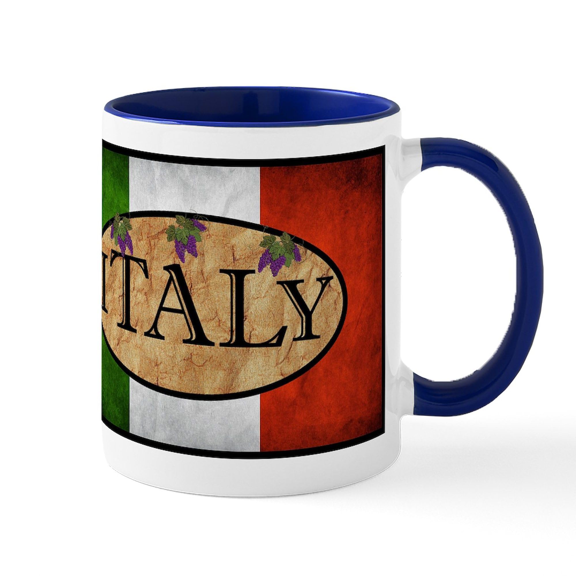 Italian Flag Coffee Mug 11 oz (325 ml) - Ceramic Travel Mug for Tea, Hot Chocolate & Espresso - Perfect for Home, Office & Gifts