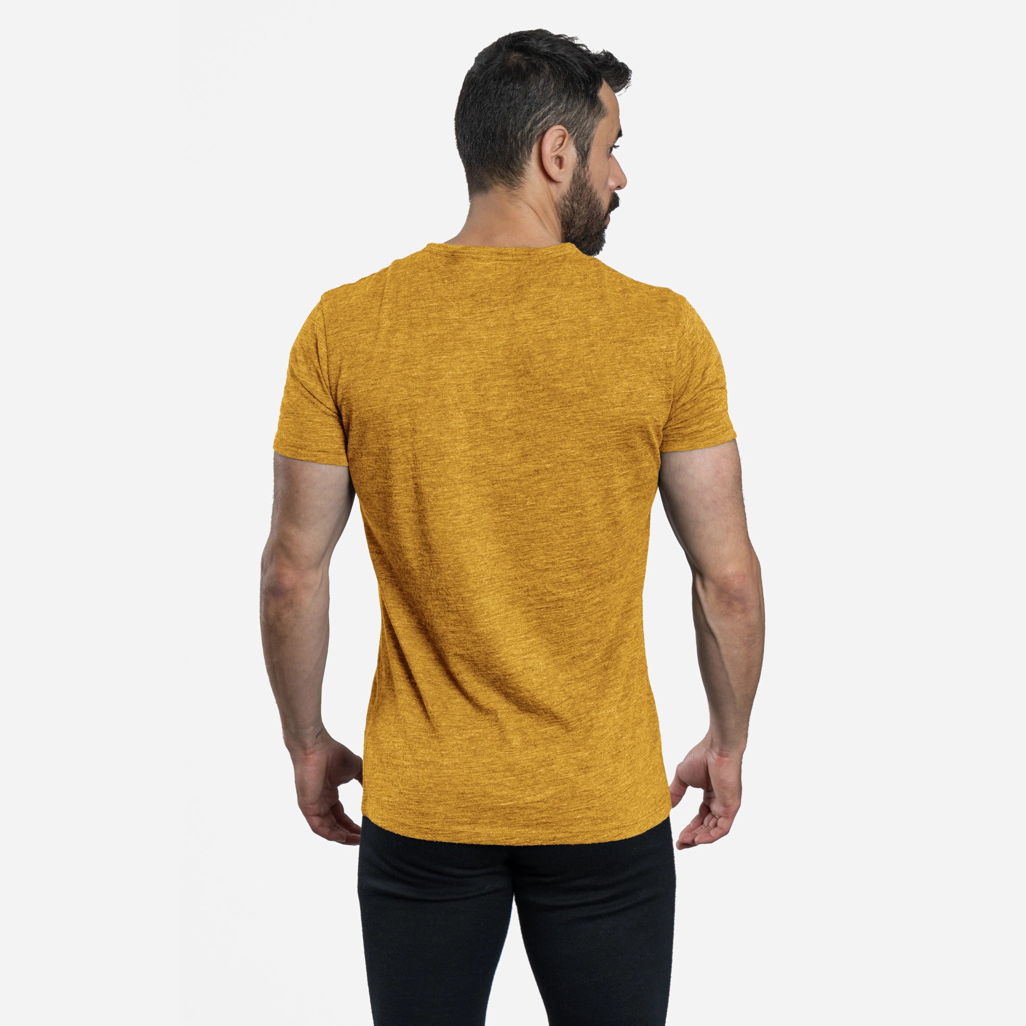 Ultralight Men's Alpaca Wool V-Neck T-Shirt - 160 GSM Soft Breathable Tee for Outdoor Hiking & Casual Wear