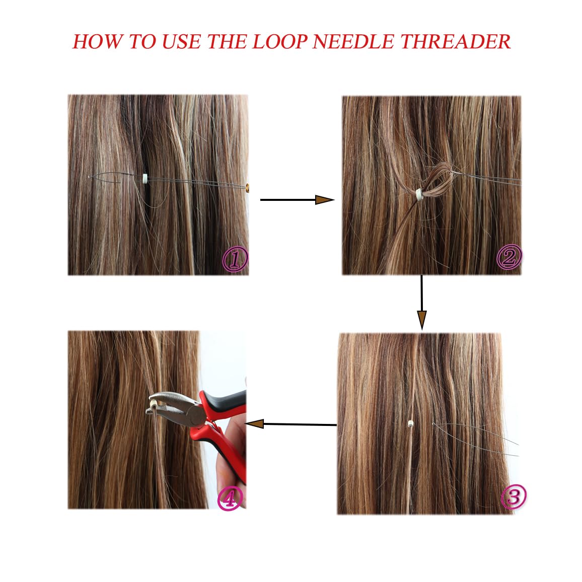Micro Links Hair Extensions Tools Kit with Plier & Hooks - Professional Beads Device for Micro Ring Loop, Feather & I-Tip Hair Extensions - Perfect for Salon Styling & DIY Hair Care