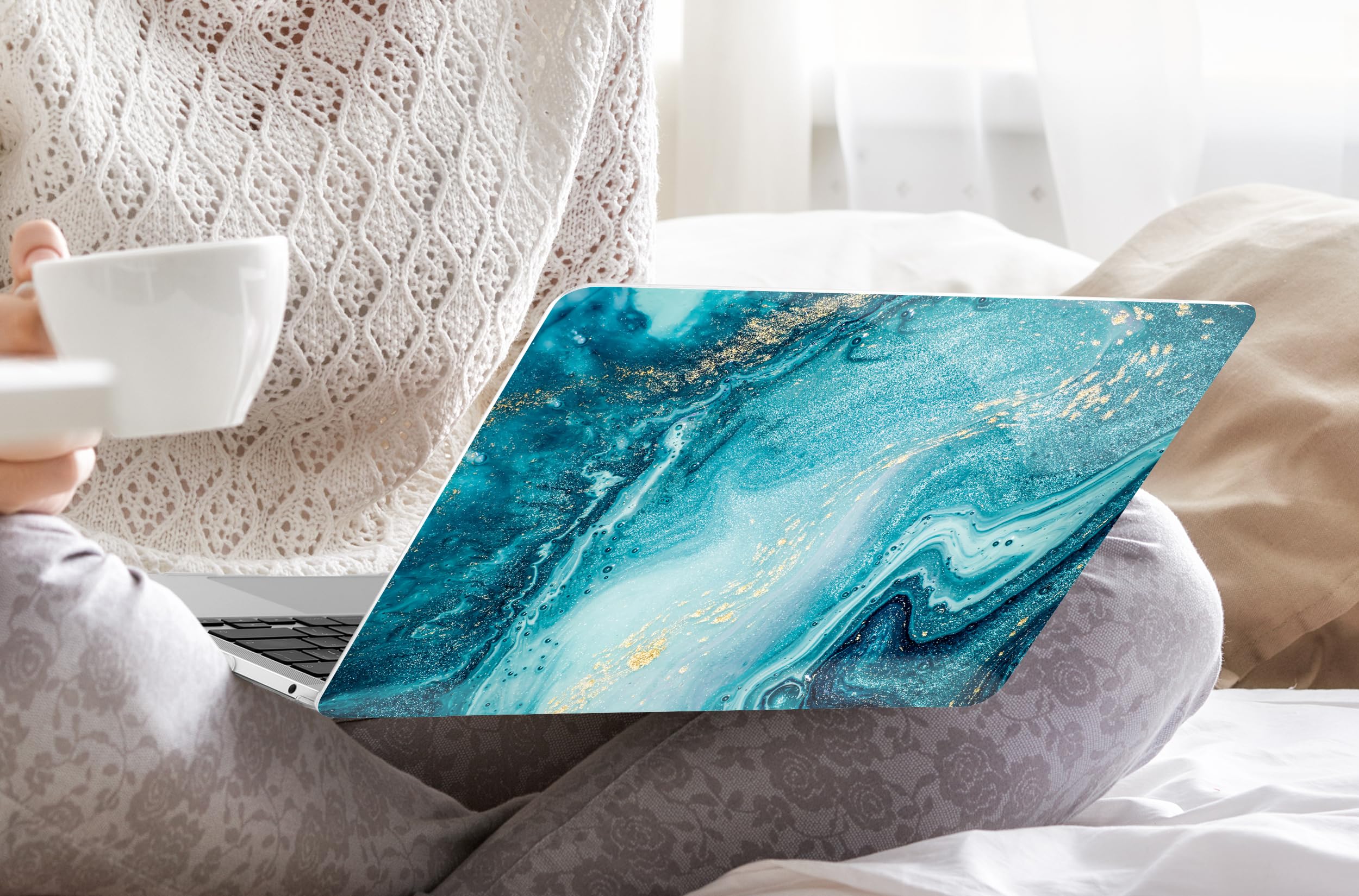 Dongke Hard Plastic Protective Case Cover for MacBook Pro 13 inch (Model A2251/A2289, 2020 Release) - Compatible with Retina Display & Touch Bar, Fits Touch ID - Abstract Ocean Design - Perfect for Office, Travel, and Everyday Use