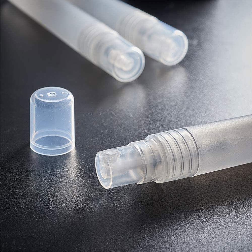 Symbah 10 Pack 10ml Mini Spray Bottles - Refillable Empty Plastic Travel Atomizer with Fine Mist Nozzle & Lids for Essential Oils, Perfume, Hand Sanitizer | Perfect for DIY Skincare, Aromatherapy & On-the-Go Use
