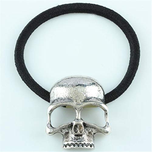 LCUK Retro Metal Punk Gothic Hair Bands - Skull Hair Clip Jewelry Gift for Women - Elastic Hair Accessories for Concerts, Halloween & Gothic Fashion
