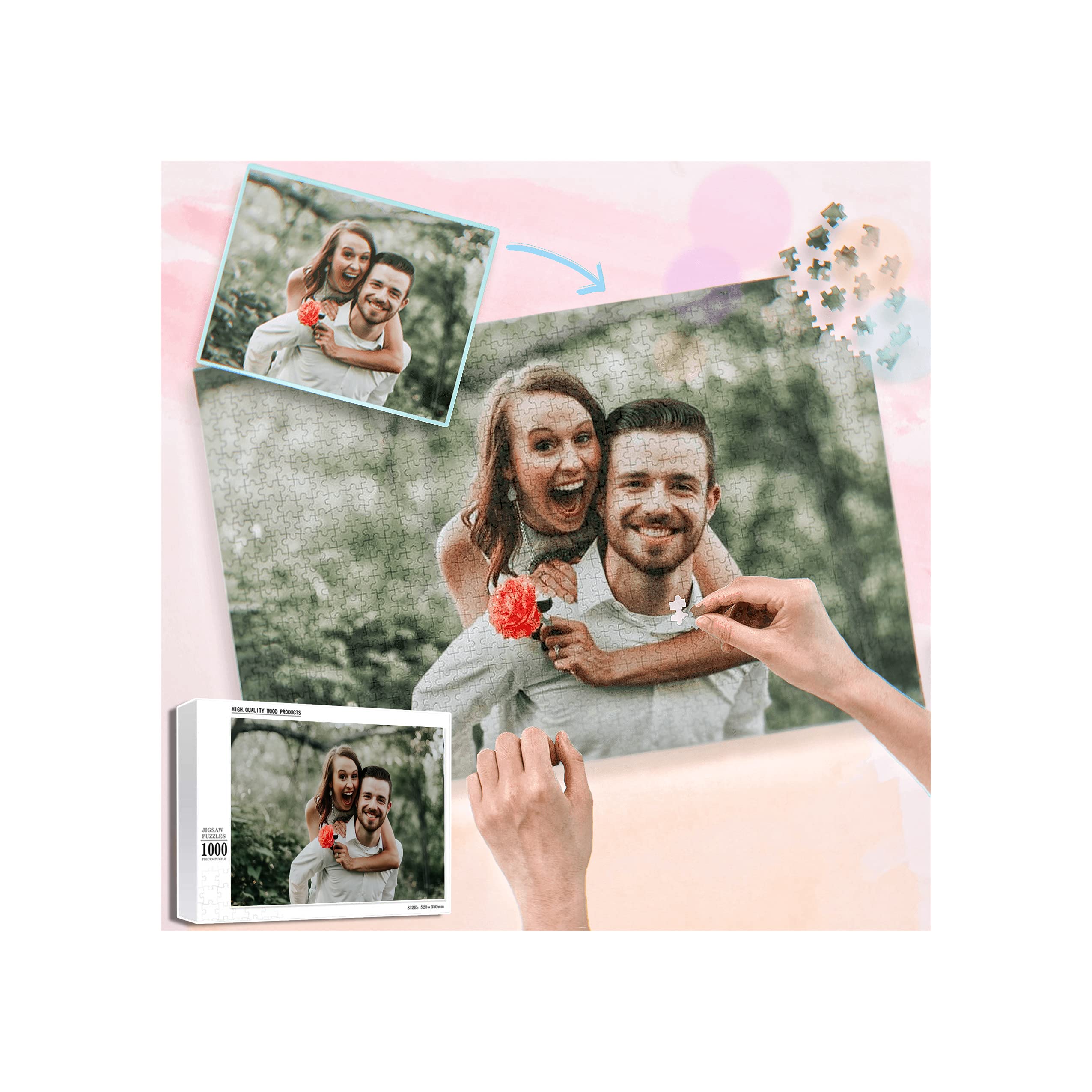 Custom 1000-Piece Photo Puzzle - Personalized Jigsaw Puzzle for Adults & Kids - Perfect for Family, Graduation & Wedding Gifts - Fun Activity for Parties & Home Decor
