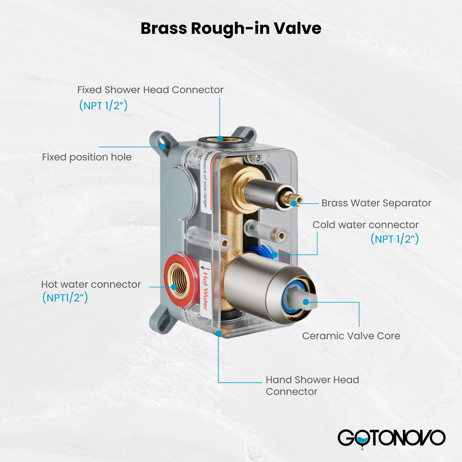 Gotonovo Luxury 12-Inch Rain Shower Combo Set - Ceiling Mount High Pressure Shower System with Handheld Spray, Brushed Nickel Finish - Perfect for Modern Bathroom Renovations & Spa-Like Shower Experience