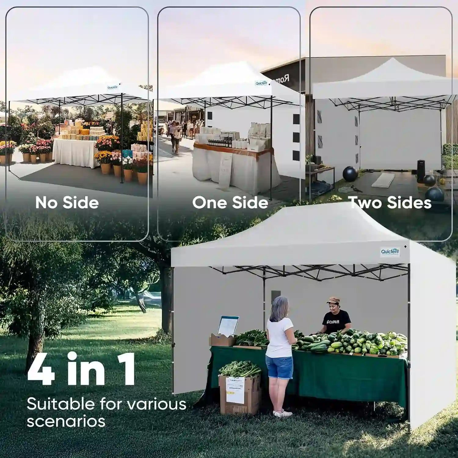 Heavy Duty Commercial Pop Up Canopy Tent - Waterproof Instant Shelter for Outdoor Events, Parties, Markets & Camping