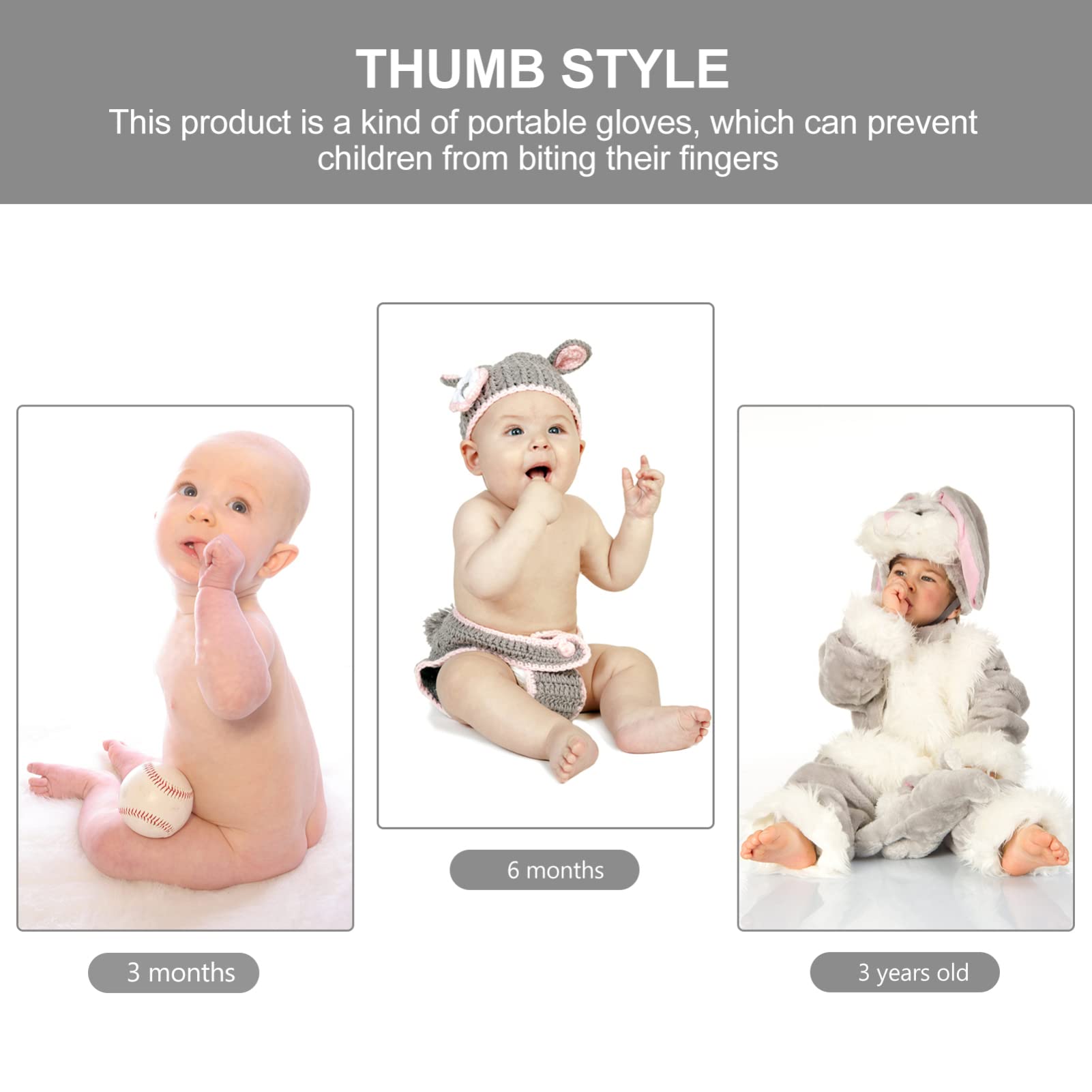 Ciieeo Anti Thumb Sucking Mittens for Babies & Kids - Soft Cotton Finger Protection Gloves to Stop Thumb Sucking & Nail Biting - Breathable White Mittens for Infant Hand Care (Perfect for Daytime Play & Nighttime Sleep)
