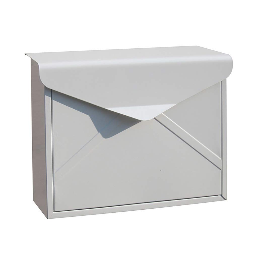 BGXXLIZI Weatherproof Locking Wall Mounted Mailbox - European Style Iron Letter Box for Outdoor Use (White) | Perfect for Homes, Apartments & Offices with Secure Mail Protection